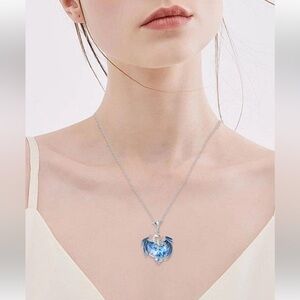 Vibrant Blue Dragon Necklace – Brand New